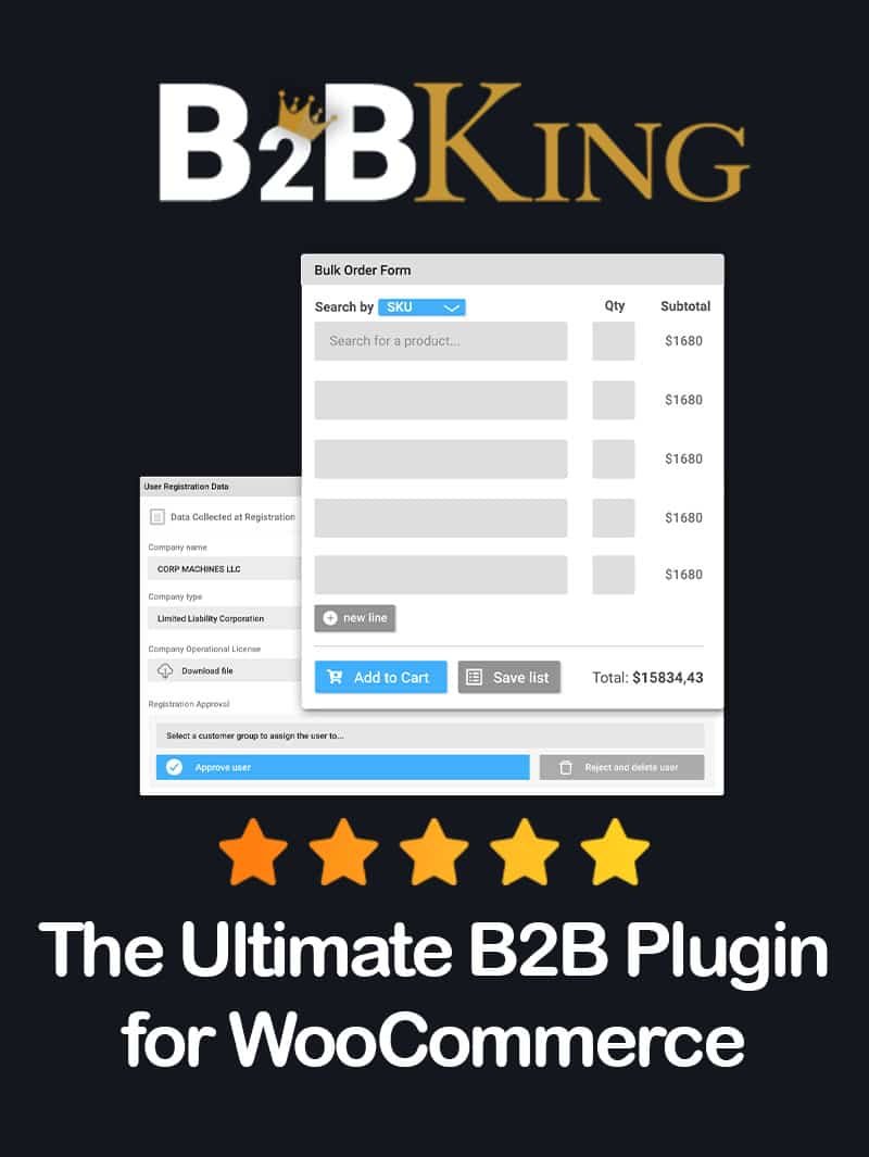 B2BKing WooCommerce Pro Lisansı - B2B+B2C