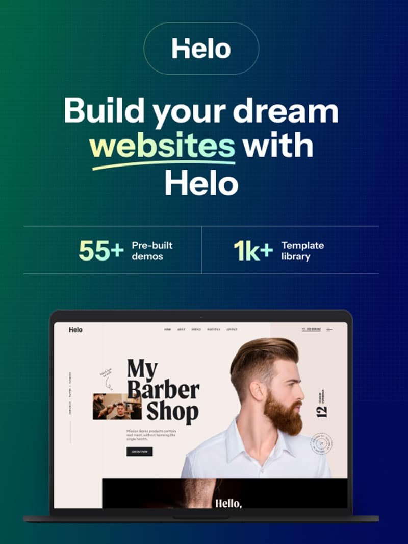 Helo Elementor Teması - 55+ Demo