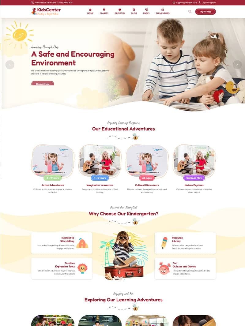 KidsCenter Okul Eğitim Teması