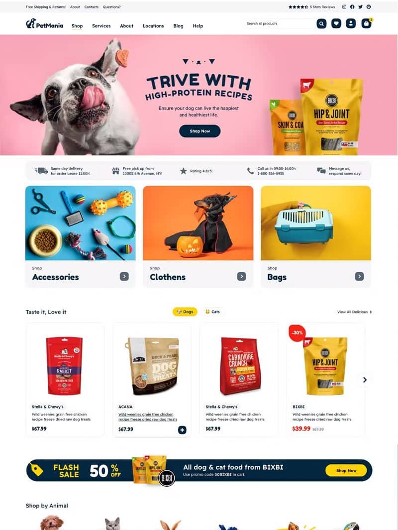 PetMania Pet Shop Pet Care Teması